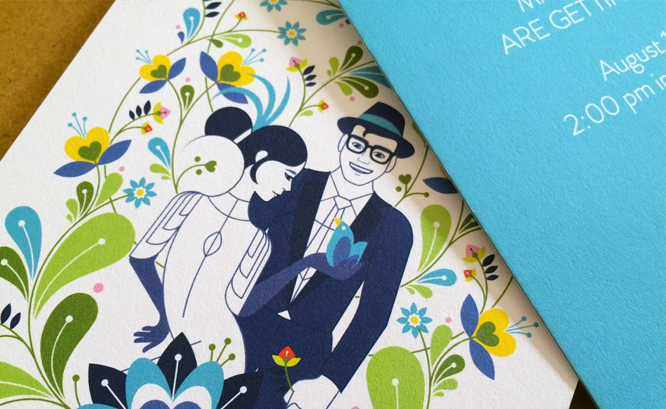 faire part de mariage illustration mktdesign